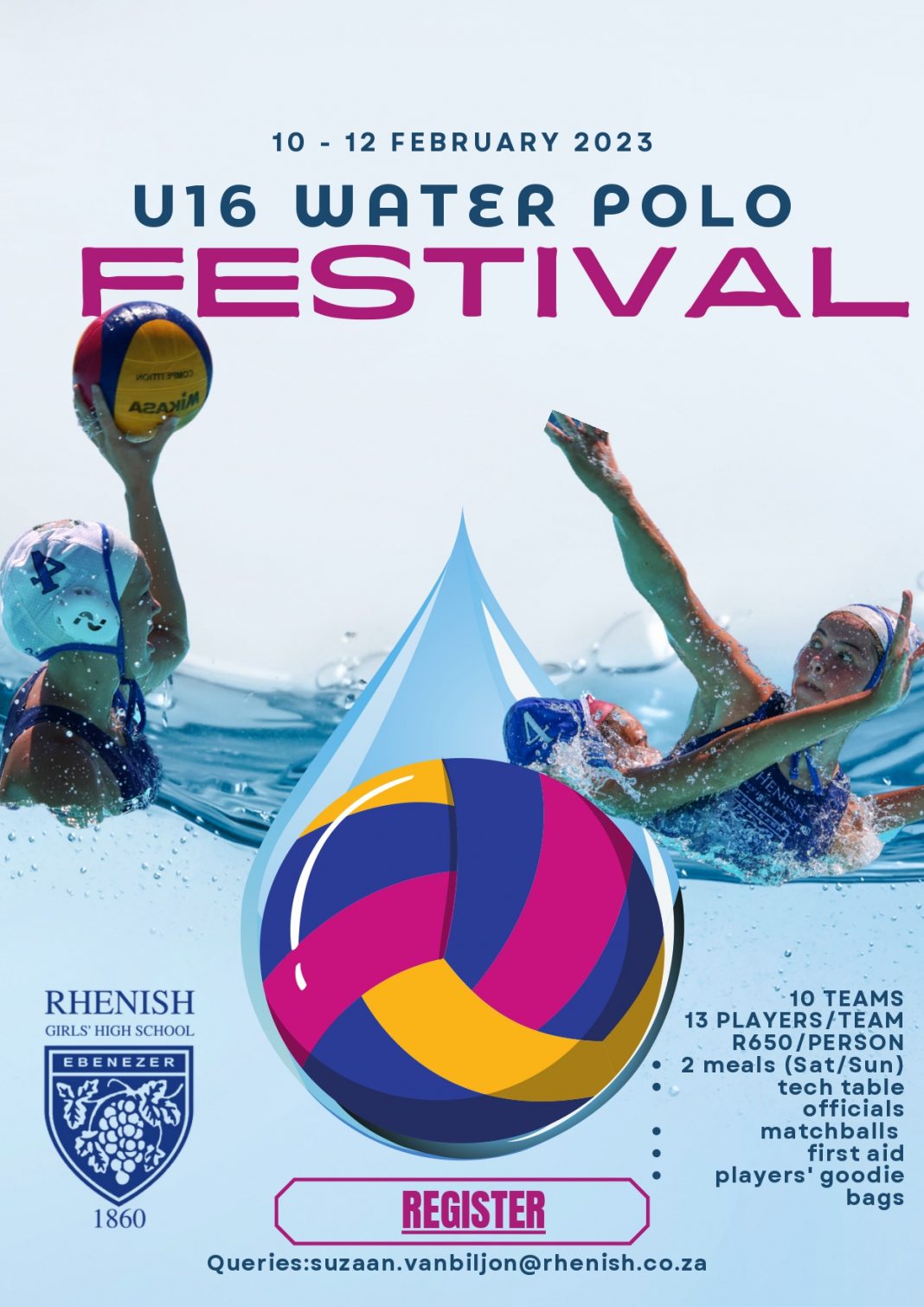Water Polo Festival in 2023 at Rhenish Girls for U16 Girls Register
