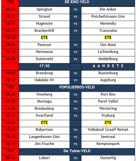 oakdale rugby fixtures