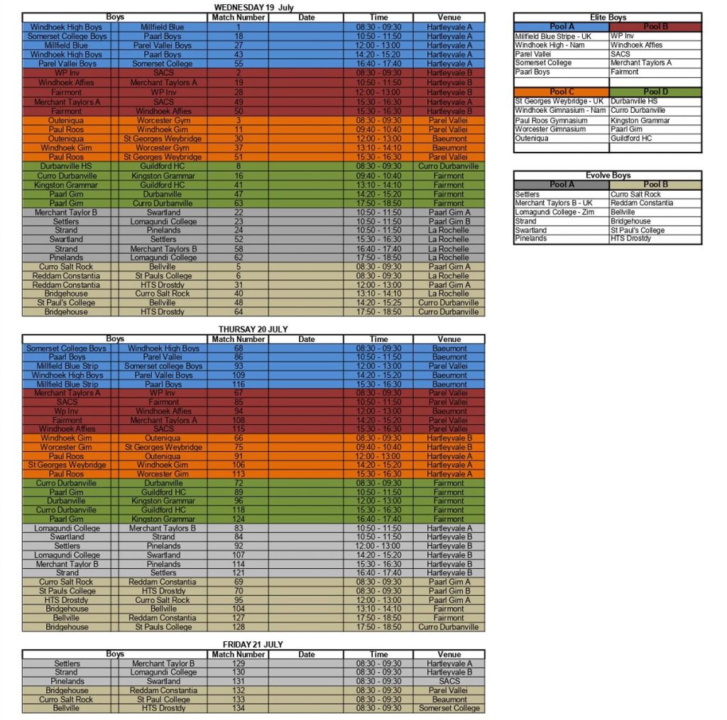 boys elite evolve fixtures