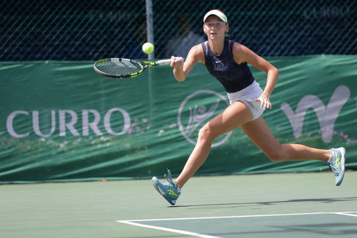 Caption Rising star, Jahnie van Zyl 15-year-old and South African player, fresh from competing at Junior Roland Garros. curro tennis