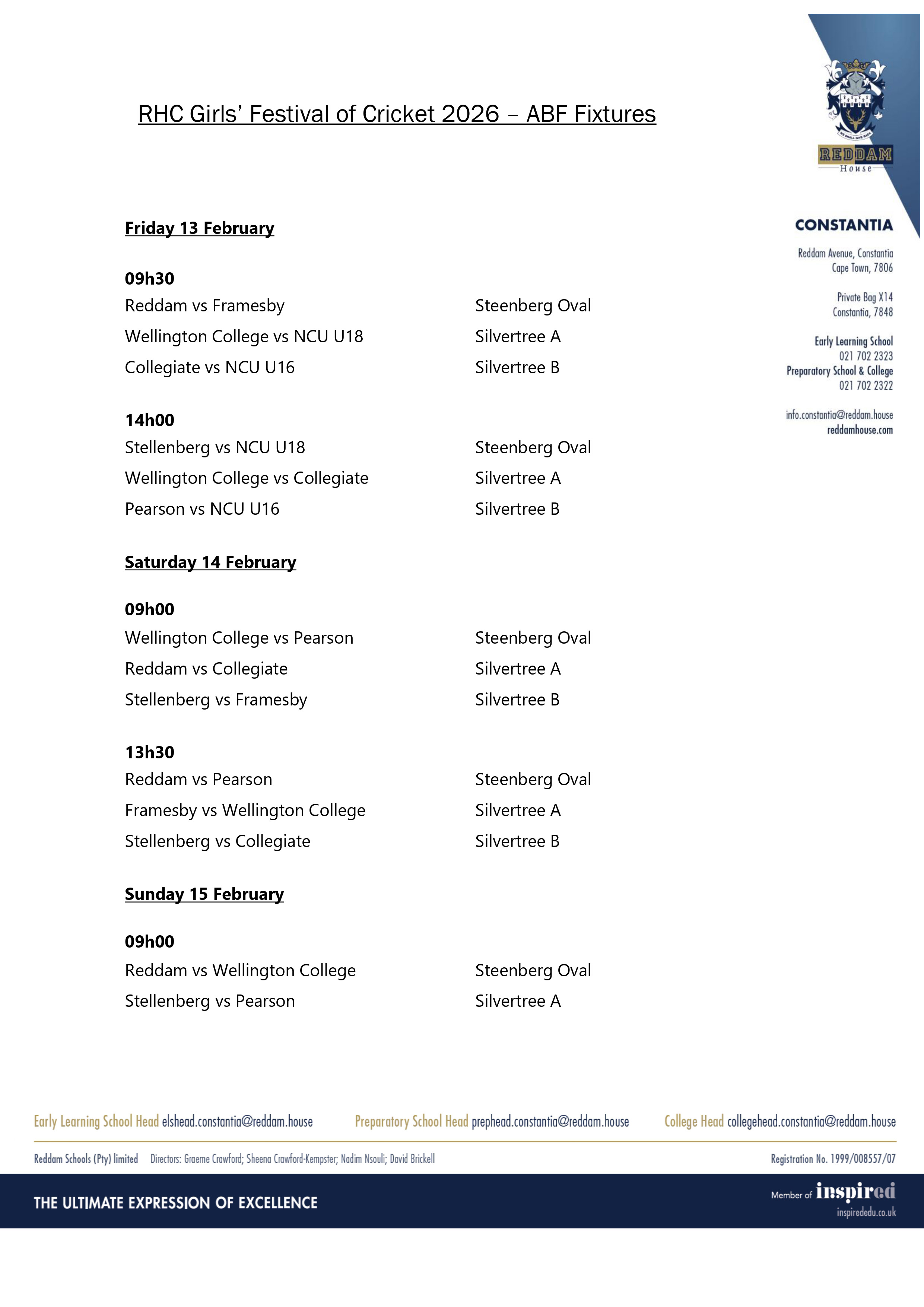 reddam constantia cricket